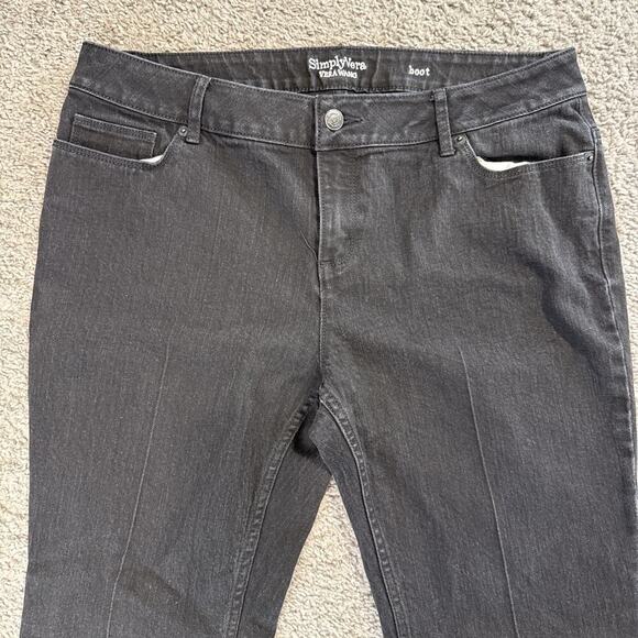 Simply Vera Vera Wang Jeans Size 14 Women's Bootcut Jeans Black - Picture 2 of 7